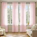 MIULEE Blush Pink Sheer Curtains 72 Inches Long, 4 Panels Set, Light Filtering Rod Pocket Voile Drapes for Living Room and Bedroom, Airy Soft Fabric Window Treatments, 42 x 72 Inches