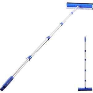 YONILL 72" Squeegee for Cleaning - Long Handle Window Cleaner Tool with Rubber Blade and Sponge Scrubber, 2 in 1 Window Washing Kit with Extension Pole for Home, Car Windshield and Glass