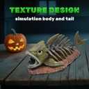 Halloween Skeleton Decorations, 3 Styles, Eagle, Fish, Unicorn Animals Skeletons, for Table Yard Lawn Party Props Dcor (Fish)