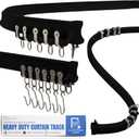Aluminum Flexible Ceiling Curtain Track 13.1ft, Curtain Track Wall Mount
Bendable Curtain Track Bends Easily & Adjustable Length, Smooth Glide System for Bay Windows, RVs, Room Dividers, Showers