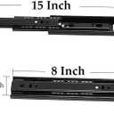 6 Pairs 8 Inch Drawer Slides, Side Mount Furniture Ball Bearing Drawer Slides with Mounting Screws for Cabinet, 110 lb Load Capacity, Black
