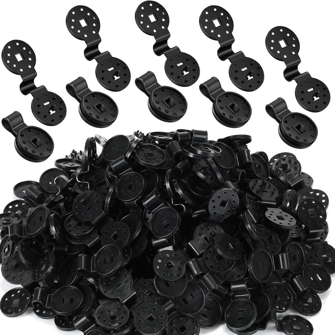 Barydat 400 Pcs Black Shade Cloth Plastic Clips Round Sunshade Net Fixing Clip Fabric Clips for Garden Anti Bird Netting Greenhouse Outdoor Agricultural Netting Fabric Accessories