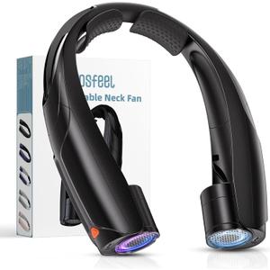 Outdoor Neck Fan 8000RPM Hurricane Wind, Portable Personal Fan Rechargeable, Proven Battery 20Hrs, 6 Adjustable Cooling Speeds, 360 Airflow, Hands-Free Wearable Fan for Camping Travel, Black