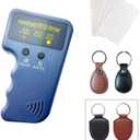 Handheld 125khz Copier RFID Smart ID Card Duplicator Used for T5577 or EM4305+5pcs ID rewrite Cards +ID Leather Circle Keychain 2pcs