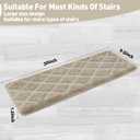 PURE ERA Bullnose Carpet Stair Treads Tape Free Non-Slip Indoor Stair Protectors Pet Friendly Stair Treads for Wooden Steps 9.5" x 30"(14 Pieces, Cream Gray Diamond Trellis)