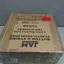 JAM PAPER Plastic Envelopes with Button & String Tie Closure & 2 Dividers - Letter Booklet - 12 3/4 x 10 1/2 - Clear - 24/Pack