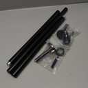 Curtain Rods for Windows 48 to 86 Inches - Reinforced Metal Holders with Hidden Screws, New Metal Finials, 1" Diameter Thick Heavy Duty Drapery Rod, for Bedroom Living Room Patio Decoration, Black