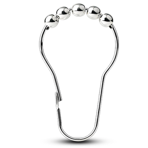 12 Pack Shower Curtain Hooks, Rust Proof Shower Curtain Rings fo Bathroom, Silver Metal Decorative Shower Curtain Hooks Hangers for Shower Curtain Rod (T-Bar Design)