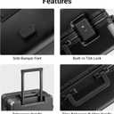 LEVEL8 Zipperless Carry On Suitcase Airline Approved with Aluminum Frame, Hard Shell Luggage with Spinner Wheels, Metal Travel Luggage with Double Tsa Locks, 20 Inch, Black