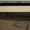 Stainless Steel Cat Litter Box, Extra Large XL Odor Free Metal Litter Box with High Sides Lid, Open Top Litter Pan Include Scoop Easy Cleaning Kitty Cat Box Anti-Urine Leakage, Non-Sticky