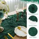10 Pack Emerald Green Cheesecloth Table Runner 17x108 Inch Boho Gauze Cheese Cloth Table Runners for Wedding Party Baby Shower Birthday Home Decor
