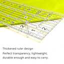 Sewing Ruler,5 Piece Quilting Rulers,3 x17 Inch,1.5 x17 Inch,3 x12 Inch,1.5 x10 Inch,1 x6 Inch,Acrylic Ruler,Cutting Ruler with Non-Slip Rings (Black and White)
