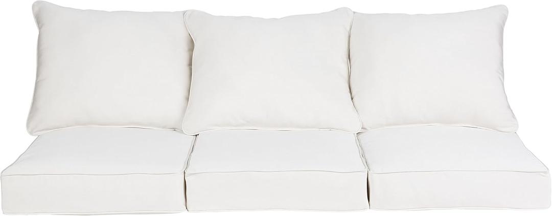 Mozaic AZPCSET5761 Sunbrella Corded Outdoor Sofa Set, 23" x 25" x 5", Canvas Ivory