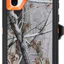 WallSkiN Case for Galaxy Note 10 (6.3") Heavy Duty Full Body Military Grade Drop Protection Carrying Cover Holder | Holster for Men Belt with Clip Stand  Camouflage/Orange