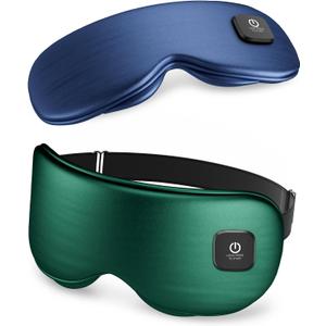 Heated Eye Mask - Cordless Eye Mask for Dry Eyes, Eye Relief, Improved Sleep, Washable Eye Heating pad for Travel and with Replaceable Shell (Green)