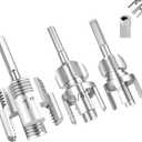 3PCS Integrated PVC Pipe Threader Tool - 1/2" & 3/4" & 1" Dual-Function Internal External Pipe Threading Tool for Water Pipe, Electric Drill Compatible Heavy-Duty Pipe Thread Cutting Tool Set (3 Size)