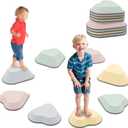 8PCS Stepping Stones for Kids Sensory, Durable Non-Slip Balance Stones for Toddlers,Stackable Indoor & Outdoor Obstacle Course Toys, Develops Balance & Gross Motor Skills (Macaron color)