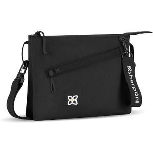 Sherpani Zoom, Small Crossbody Purse, Nylon Crossbody Bag, Lightweight Cross Body Bag, Sleek Dual Pouch, Purses for Women (One Size, Raven - Heritage)