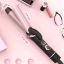 1 Inch Travel Curling Iron, Dual Voltage with European, UK Plug Adapter, Small Hair Curler for Women, 5 Temperature Settings for All Hair Types up to 410 (10")