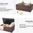 DIMAR GARDEN Outdoor Storage Coffee Table with Waterproof Cover,Patio Wicker Storage Table,42 Gallon Mixed Brown