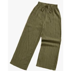 Women's Clothes Casual Striped Long High Waist Pants Trousers Fall Outfits 1XL