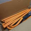 VEVOR Folding Lacrosse Goal, 6' x 6' Lacrosse Net, Portable Backyard Lacrosse Training Equipment, Steel Frame Training Net, Quick & Easy Setup Lacrosse Goal, Perfect for Youth Adult Training, Orange