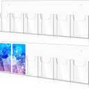 Sherr Acrylic Brochure Holder Wall Mount, 4 x 6 Inches Clear Hanging Flyer Display Holder Plastic Pamphlet Stand with Nails for Magazine, Booklet, Card, Bookmark Display, 26. 7 x 7. 8 Inch(1 Pcs)