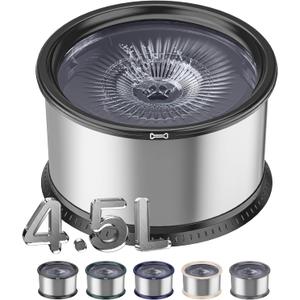 4.5L/1.2Gal Dog Water Bowl, No Spill Stainless Steel Slow Water Bowl for Medium Large Dogs, Large Capacity Splash Proof Slow Drinking Water Bowls with Anti-Slip Mat for Mess Drinkers (Black)