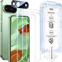 SMARTDEVIL [3+1 Pack] Tempered Glass for Google Pixel 9 Screen Protector With Camera Lens Protector , FingerPrint Reader Compatible, Clear 9H Tempered Glass Film, Fast & Easy Installation, Bubble-Free