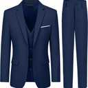 Boys Suits 3 Piece Slim Fit Suit Set Dresswear Ring Bearer Outfit for Boy (Blue) 10Y