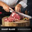 YFWOOD Slicing Carving Knife, 12 inch Brisket Knife for Meat Cutting, BBQ, Turkey  Razor Sharp High Carbon Stainless Steel Slicing Knives, Full Tang, Ergonomic Handle, Professional Chef's Knives