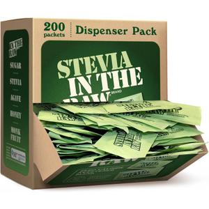 Stevia In The Raw Stevia Sweetener Packets, 200 Ct Box, 2 Pack, Zero Calorie Stevia Sugar Substitute Packets, No Erythritol or Artificial Flavors, Vegan, Gluten Free, Kosher, Low Glycemic Index (EXP 01/12/29)