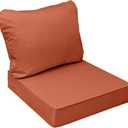 AAAAAcessories Outdoor Seat Cushions for Chairs, Fade-Resistant, Waterproof Patio Furniture Replacement Cushions, 25.5" x 25.5" x 5" + 25.5" x 19", Rust