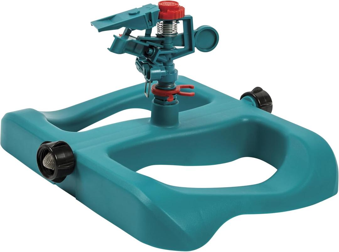 Gilmour Light Duty Circular Impact Sprinkler with Sled Base, Rotating Sprinkler Head with Adjustable Spray Pattern, Lawn Sprinkler for Large Area Coverage