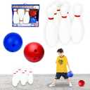 17 Inch Huge Bowling Set with Storage Bag 6 Giant Pins, Outdoor & Indoor Backyard Game for Kids, Family Party, Birthday Gift Ages 5+ 