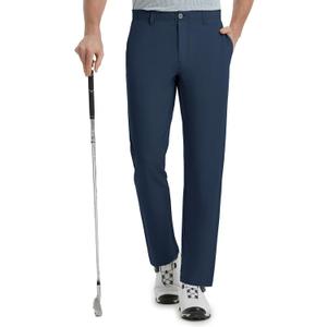 Rouen Golf Pants Men Lightweight Quick Dry - 30"/32"/34" Stretch Water-Resistant Casual Flat Front Mens Dress Pants Pockets (Navy)