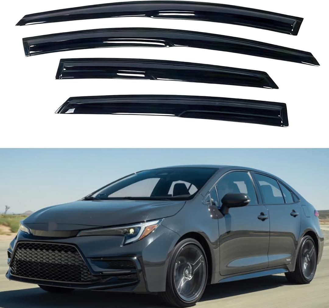 IG Window Visors Fit for 2020-2026 Toyota Corolla, Out-Channel Rain Guards Vent Wind Deflectors 4PC, Car Accessories for 20-26 Corolla Sedan (Excludes Hatchback)