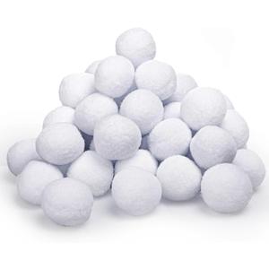 50 Packs Snow Toy Balls for Fights Indoor Soft Plush Fake Snow Balls Kids Toys Artificial Cotton White Snow Ball Party Supplies for Parent Child and Decorations for Christmas Tree (5 CM/1.97 in)