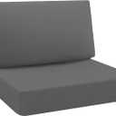 idee-home Outdoor Cushions for Patio Furniture, Waterproof Outdoor Seat Cushion Hampton Bay Deep Seat Replacement Cushions for Garden (26.5 x 26.5 In, A Medium Grey)
