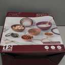 COOK WITH COLOR Mixing Bowls with Lids - 12 Piece Plastic Nesting Bowls Set includes 6 Prep Bowls and 6 Lids, Microwave Safe Mixing Bowl Set, Rose Embossed