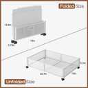 Gawerk Under Bed Storage with Wheels, Foldable Metal Mesh Underbed Storage Container Bins, Tool-free Assembly Clothes Drawer Organizer, 2Pack