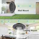 PATIKIL 7 Inch Round Soffit Vent, Aluminum Alloy Wall Vent Grille Cover Exterior Exhaust Louvered Vent with Built-in Mesh for Kitchen Bathroom Garage, Black