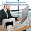 Chunful Adjustable Vertical Laptop Stand for Desk, Acrylic 3 Slot Laptop Holder Desktop, Invisible Desktop Notebook Dock for Notebook Computer, All Gaming Laptops up to 17''