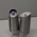 Electric Salt and Pepper Grinder set of 2, Automatic Salt and Pepper Mill Grinder, Adjustable Roughness, Battery Powered with Blue LED Light, Stainless Steel with One Hand Operation (Sliver)