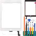 for iPad Air 2 Touch Screen Replacement for iPad Air 2nd Gen 9.7 Screen Replacement A1566 Digitizer Sensor A1567 Touch Digitizer Panel Glass No Home Button Repair Parts(No LCD,No Instructions) White