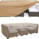 Mrrihand Heavy Duty Patio Furniture Covers, Outdoor Furniture Covers Waterproof Sectional Sofa Set, Patio Table and Chair Set Cover 111" L×74" W×28" H,Brown