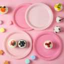 96 Pcs Pink Party Disposable Paper Plates, 9" Cute Pink Dessert Baby Bridal Shower Dinner Birthday Cake Paper Plates for Party Bridal Baby Girl Shower Wedding Supplies