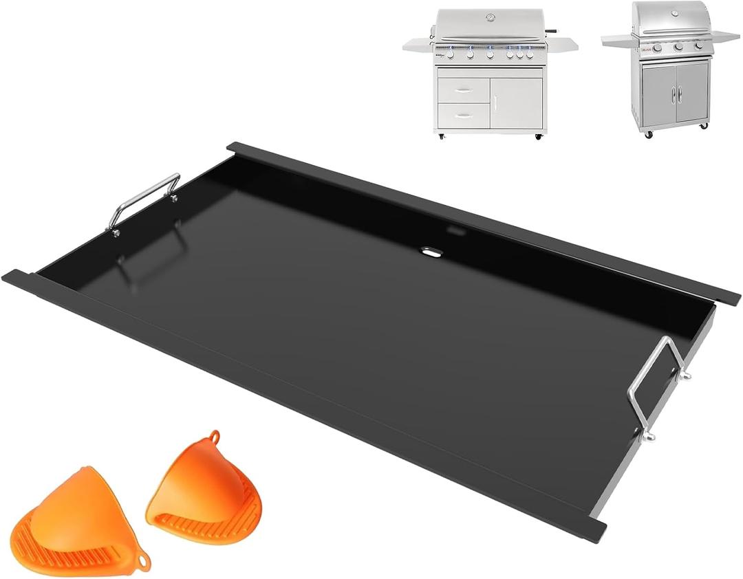 Full Size Griddle Insert for Blaze Grill 4/5 Burner Gas Grill, Non-stick Flat Top Griddle Plate Replacement for BLZ-4LTE BLZ-5 Summerset Sizzler 32"" & 40'', RCS RJC32A, 29''L x 17.9''W Carbon Steel