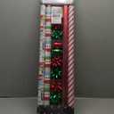 LaRibbons Christmas Wrapping Paper Roll with Cutlines, Polka Dot & Stripe Design with Gift Bow & Ribbons & Tags, Perfect for Christmas, Holiday Party, 30 Inch X 10 Feet (4Rolls, 100 sq.ft.ttl.)