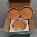 vensovo 6 Inch Terracotta & Clay Pots for Plant with Saucer - 4 Pack Medium Terra Cotta Planter with Drainage Hole, Flowerpot for Indoor Outdoor Plants, Crafts, Wedding Favor (Brown)